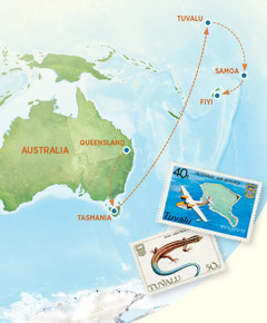 Australia, Tasmania, Tuvalu, Samoa hinaspa Fiyi nacionkunapa mapan