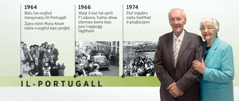 Douglas Guest fil-Portugall fl-1964, f’każ il-qorti fl-1966, waqt laqgħa fl-1974, u maʼ martu, Mary Guest