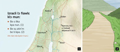 A map showing the six cities of refuge in Israel and a well-maintained road