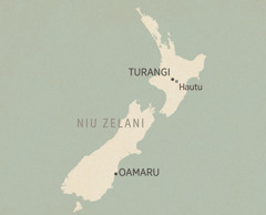 Hohoˈa fenua o Niu Zelani. Tuhaa haamahitihia (mai te pae apatoerau tae atu i te pae apatoa) oia atoa Turangi, Hautu (hoê fare tapearaa) e Oamaru.