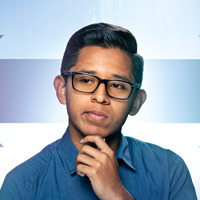 A teenage boy making a decision.