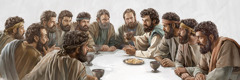 Jesús celebrando la primera Cena del Señor con sus apóstoles fieles.