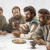 Yesus mengadakan acara Perjamuan Malam Tuan yang pertama dengan para rasulnya yang setia.