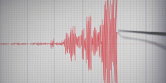 A seismograph recording the intensity of an earthquake.