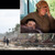 Collage: 1. A couple assesses hurricane damage along a beach. 2. A distressed mother and her son.
