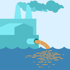 Továrna vypouští do čisté vody škodlivé látky.