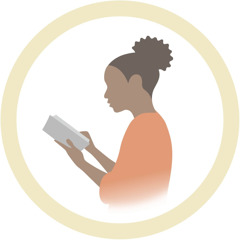 Immagine stilizzata di una donna che legge la Bibbia.