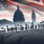Olketa gavman building blo United States and Britain wea lo bihaen hem showim national flags blo olketa. Wanfala big grup blo pipol wea protest standap front lo olketa building and standap antap graon wea krak.