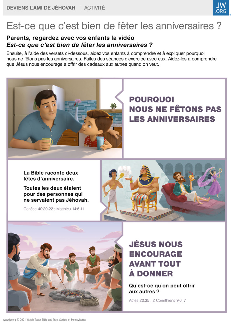 Est Ce Que C Est Bien De Feter Les Anniversaires Activites Pour Enfants Jw Org