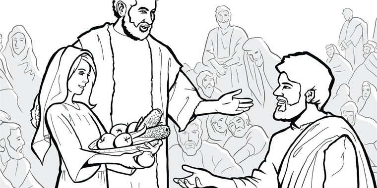 Jesus feeds a great crowd