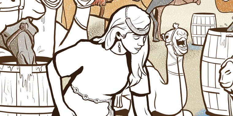 Rebekah watering the camels