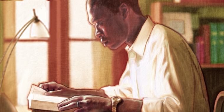 A man studying the Bible