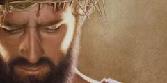 Jesus bär en krona av törnen