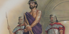 Jesús custodiat per uns soldats