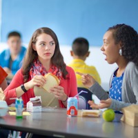 A teenage girl being asked to explain her beliefs about sex