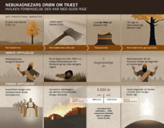 Diagram over tidspunkter og begivenheder der har forbindelse med Nebukadnezars drøm