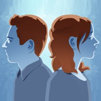 A silhouette of a young man and a young woman