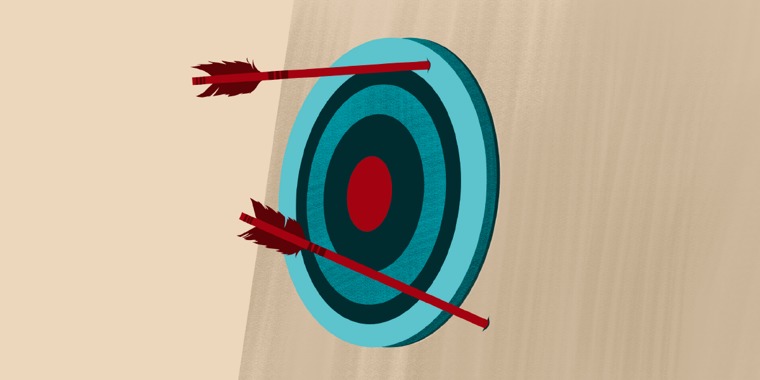 Arrows that have missed the bull’s-eye of a target