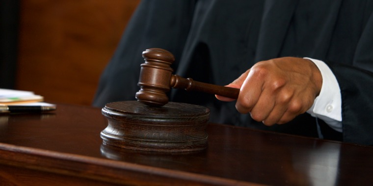 A judge brings down his gavel