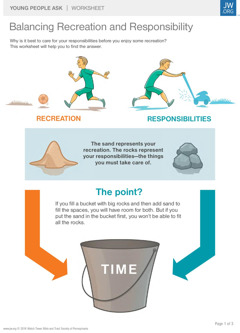 Balancing Recreation and Responsibility  Worksheets for 