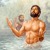 After being baptized in the Jordan River, Jesus looks heavenward