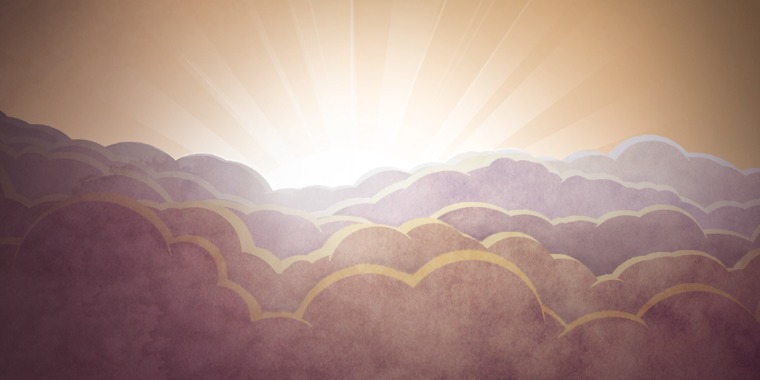 The sun shines above the clouds