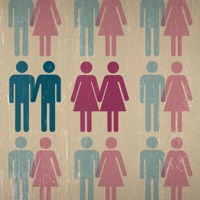 A silhouette of two men and two women holding hands