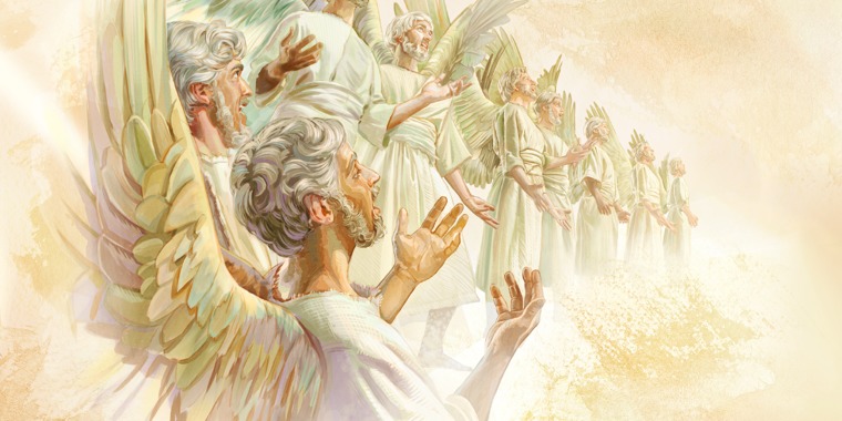 Angeli cantano in coro a Geova