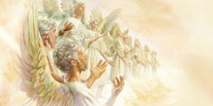 天使たちがエホバに向かって歌っている