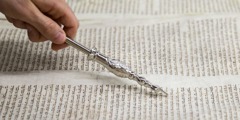 Torah: una mano scorre le righe di una pagina