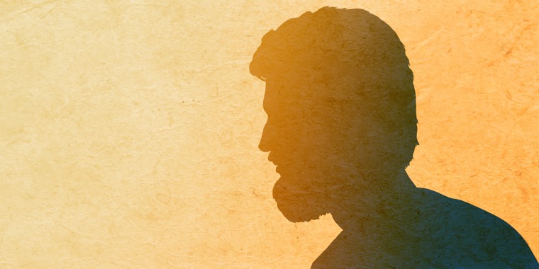 A silhouette of Jesus