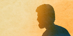 A silhouette of Jesus