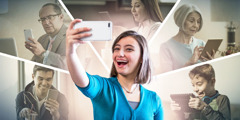 Eine Jugendliche postet ein Selfie