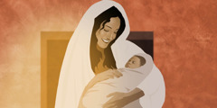 Maria bersama Yesus yang masih bayi