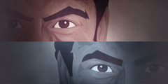 Oczy dwóch mężczyzn