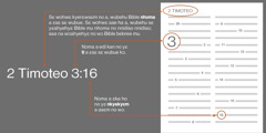 Wopɛ sɛ wubue Bible kyerɛwsɛm bi a, wobɛyɛ no sɛn? Ma yɛmfa 2 Timoteo 3:16 nyɛ nhwɛso. Kyerɛwsɛm biara, wubedi kan ahu Bible mu nhoma no din. Enti yɛfa 2 Timoteo 3:16 sei a, Bible mu nhoma no ne 2 Timoteo. (wohwɛ ase ha a, wubehu sɛ yɛahyehyɛ Bible mu nhoma no nnidiso nnidiso). Afei, nɔma a edi kan no ma wuhu eti a ɛsɛ sɛ wubue kɔ. Enti yɛhwɛ 2 Timoteo 3:16 a, ti 3 na yebebue akɔ. Afei nɔma a edidi so no kyerɛ nkyekyɛm a yɛbɛkenkan no. Enti ɛha yi, yɛbɛkenkan nkyekyɛm 16.