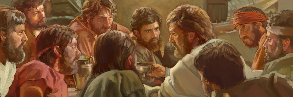 Jesus institutes the Lord’s Evening Meal with his 11 faithful apostles