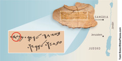 Úlomok hlineného črepu zo starovekej Samárie. Je na ňom nápis, ktorý toto územie spája s kmeňom Manašše.