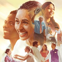 Happy people attend a convention of Jehovah’s Witnesses