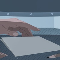 Notes and a pencil under a washing machine