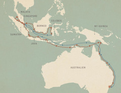 Lightbearers rute vist på et kort