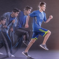 A teenage boy begins running