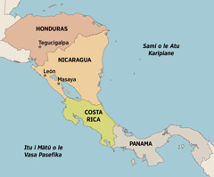 O se faafanua o Amerika Tutotonu o loo faaalia ai vaipanoa na nofo ma talaʻi ai Elfriede: Tegucigalpa, Honduras; León ma Masaya, Nicaragua; Costa Rica; ma Panama.