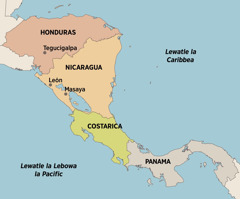 Mmepe wa segare sa Amerikha wa gore wo šupetsa mo Elfriede ne a dula gona le mo ne a tšhomayela gona: Tegucigalpa, Honduras; León fote le hala Masaya, Nicaragua; Costa Rica le hala Panama.