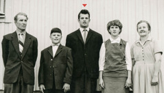 Tapani as a young man with his parents and two siblings.