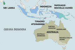 Sarintanin’i Aostralia sy ny firenena manodidina, anisan’izany i Sri Lanka, Indonezia, Papouasie-Nouvelle-Guinée, ary Timaoro Atsinanana. Hita eo amin’ny sarintanin’i Aostralia ny Faritany Avaratra sy Aostralia Andrefana, Queensland, ary Nouvelle-Galles Atsimo.