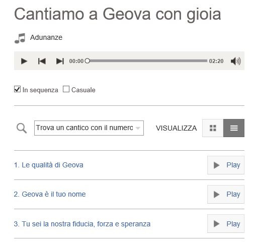 scaricare cantici dei testimoni di geova da